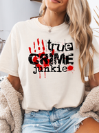 True Crime Junkie Graphic Tee – Comfort Colors Shirt & Crewneck