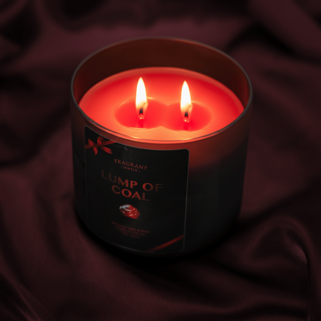 Lump of Coal Jewel Candle with Hidden Surprise Ring | Fragrant Jewels Funny Holiday Gift