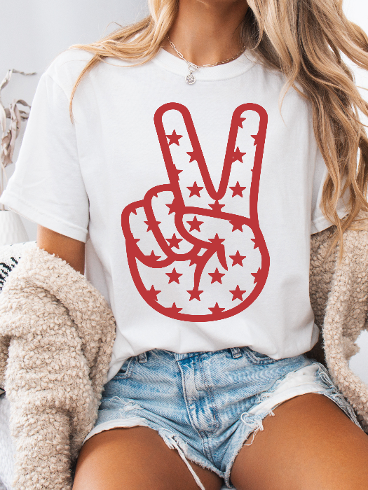 Star Peace Sign Graphic Tee