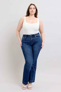 Jacqueline Judy Blue Flare Jeans – High Rise Stretch Denim