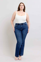 Jacqueline Judy Blue Flare Jeans – High Rise Stretch Denim