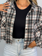 Rory Cropped Plaid Flannel – Raw Hem Button Down