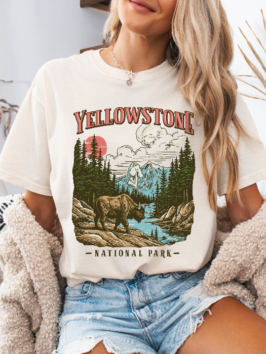 Yellowstone Graphic Tee & Cropped Hoodie – Western Shirt in Ivory