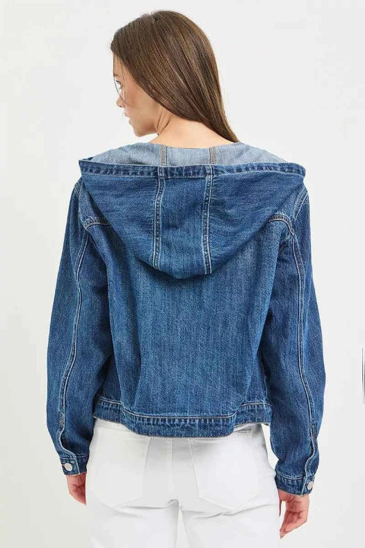 RISEN Basic Denim Jacket with Hoodie