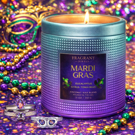 Mardi Gras Carnival Collection Jewel Candle | Hidden Jewelry Candle