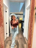 Viral Cindy High Rise Tummy Control Destroy Flare Jeans – Distressed Denim