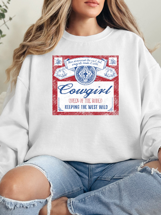 Queen of the Rodeo Graphic Tee, Cropped Hoodie & Crewneck in White