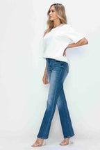 bytos High-Rise Distressed Jeans – Vintage Wash Stretch Denim for Women