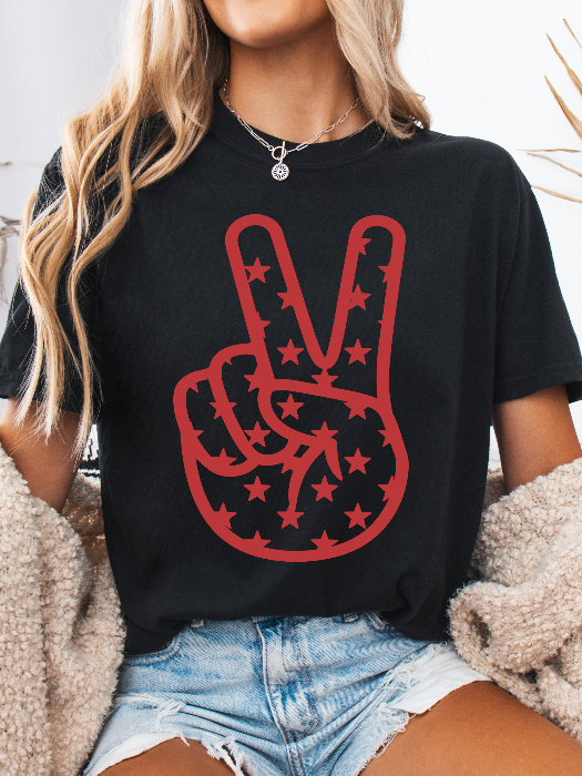 Star Peace Sign Graphic Tee
