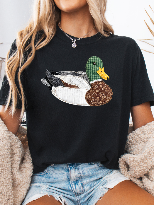Patch Work Mallard Graphic in Black