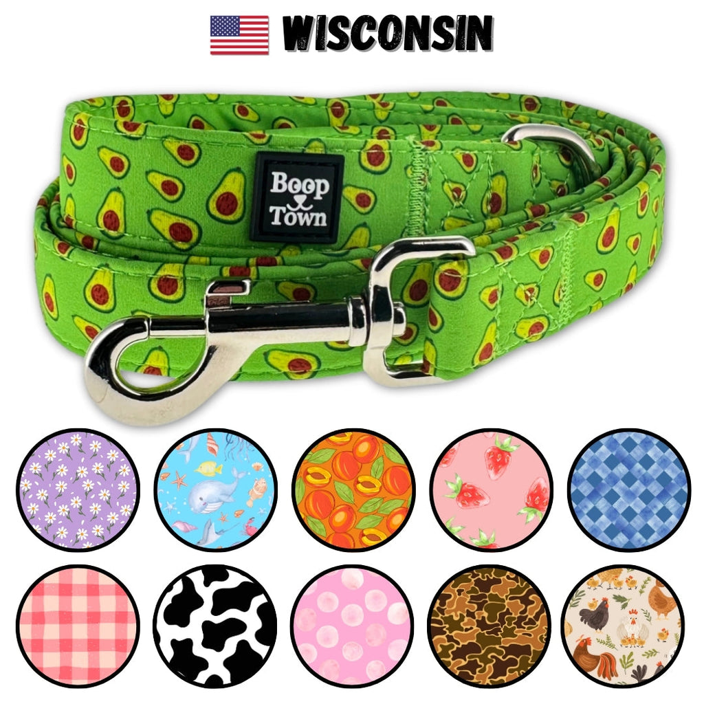 Boop Town Dog Leash – 5ft Soft Cotton Leash with Durable Metal Hardware