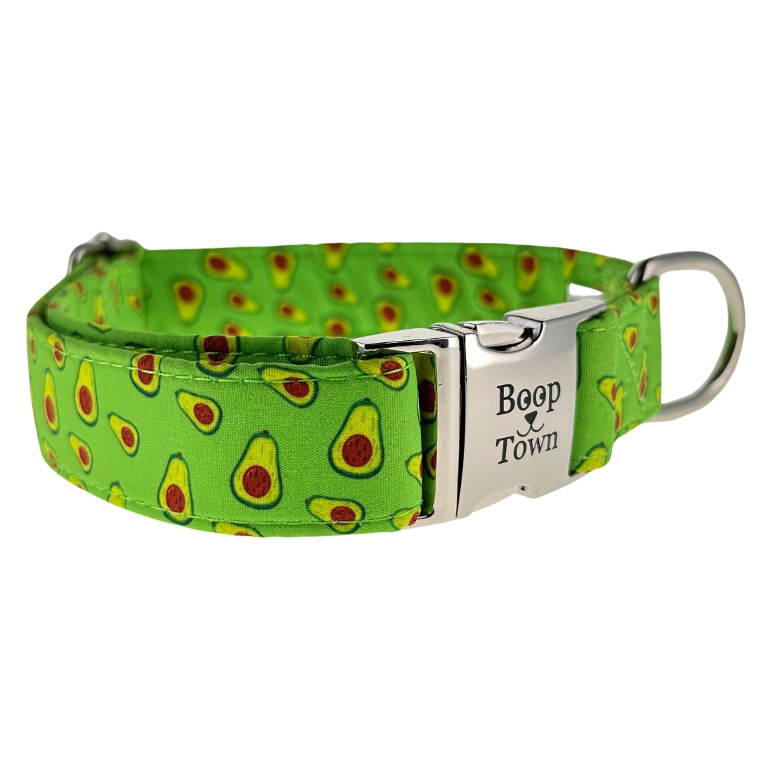 Boop Town Cotton Dog Collar – Adjustable Soft Collar with Gold Hardware
