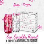 Barbie™ Christmas Drinking Glasses by Dragon Glassware – 20 oz Set of 2