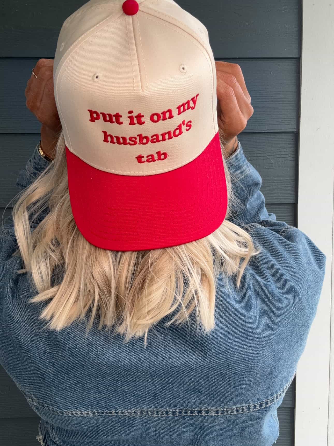 Put It On My Husband’s Tab Trucker Hat – Funny Snapback Hat