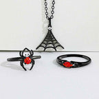 Black Widow Jewel Candle Ceramic | Spider Jewelry Box Candle with Hidden Surprise Ring