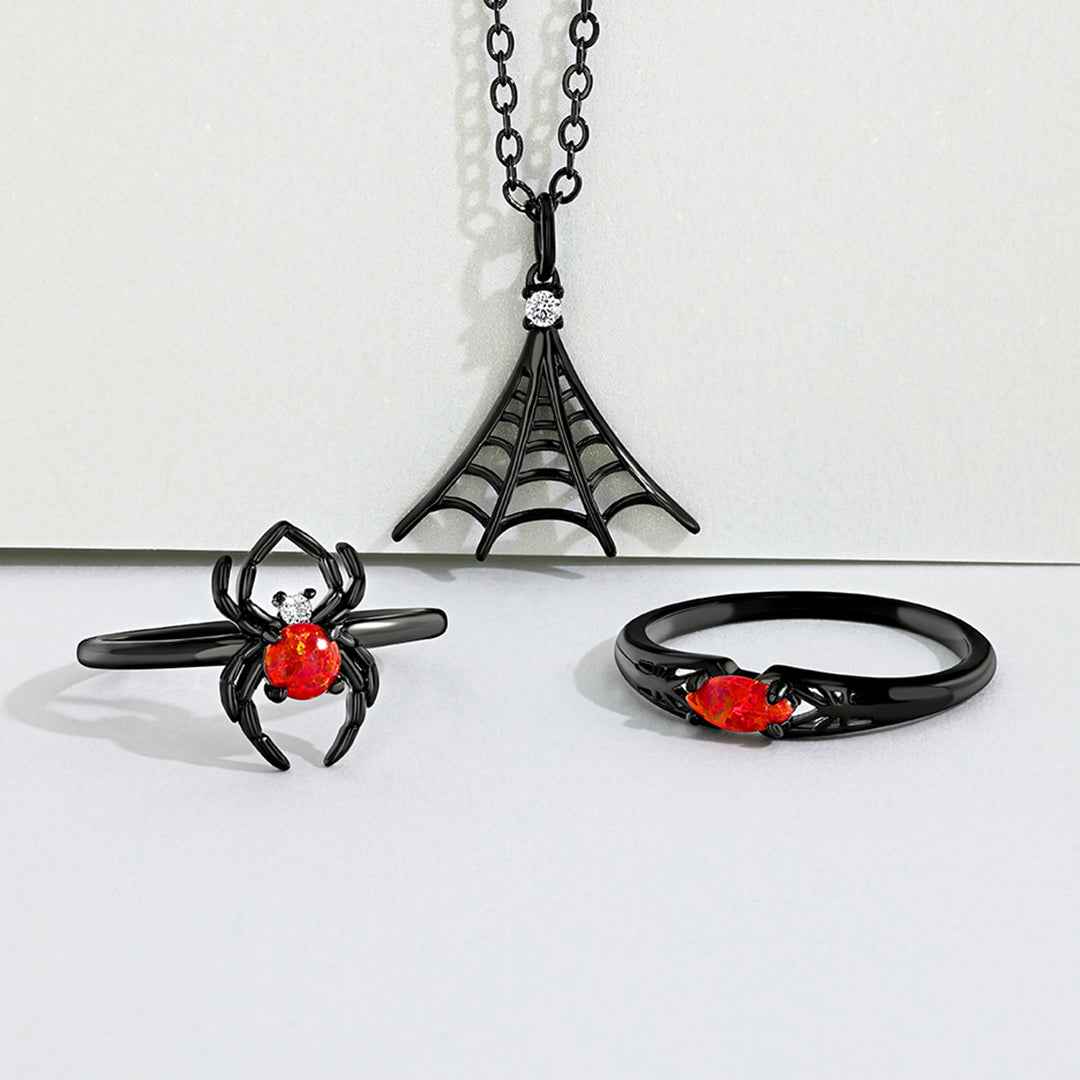 Black Widow Jewel Candle Ceramic | Spider Jewelry Box Candle with Hidden Surprise Ring
