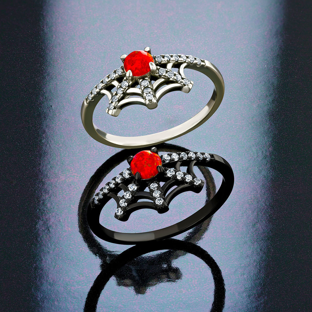 Black Widow Jewel Candle Ceramic | Spider Jewelry Box Candle with Hidden Surprise Ring