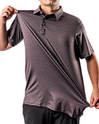 Pins & Aces x Blazy Susan men’s performance golf polo featuring a lightweight stretch design, short sleeves, and athletic golf fit.