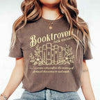 Booktrovert Comfort Colors T-shirt featuring a playful book lover graphic on a relaxed garment-dyed 100% cotton tee for readers and bookworms in color Espresso