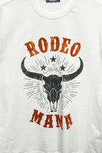 Women's Rodeo Mama graphic tee with crew neckline, short sleeves, and soft stretch fabric