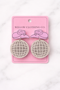 Shimmering Disco Cowgirl Earrings – Western Disco Ball Statement Earrings