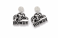 Cowgirl Howdy Cow Print Earrings – Western Dangle Earrings