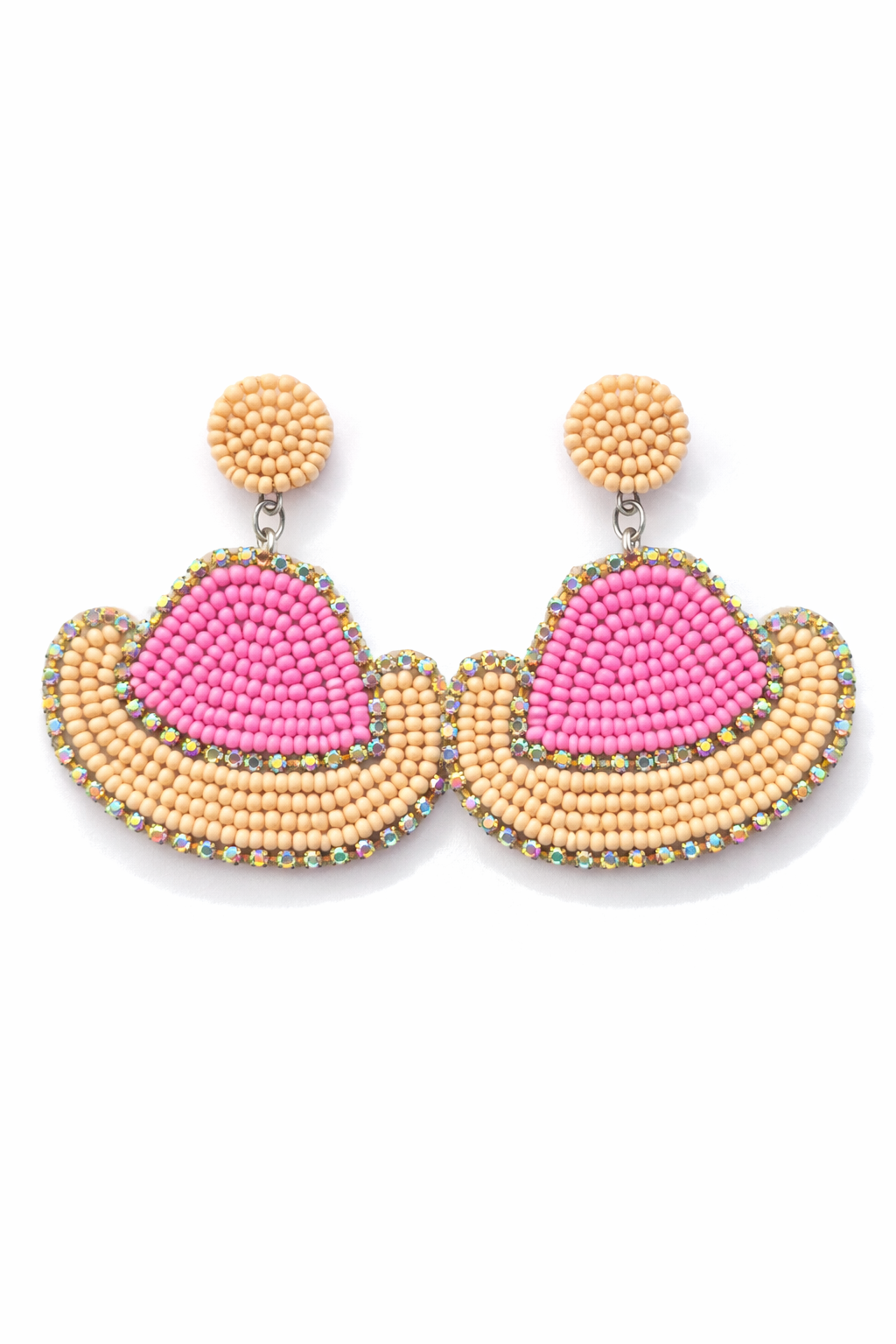 Stardust Beaded Cowgirl Hat Earrings – Western Dangle Earrings