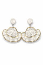 Stardust Beaded Cowgirl Hat Earrings – Western Dangle Earrings