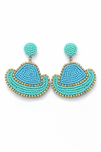 Stardust Beaded Cowgirl Hat Earrings – Western Dangle Earrings
