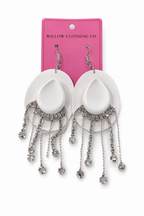 Rhinestone Rodeo Cowgirl Hat Earrings – Western Statement Earrings