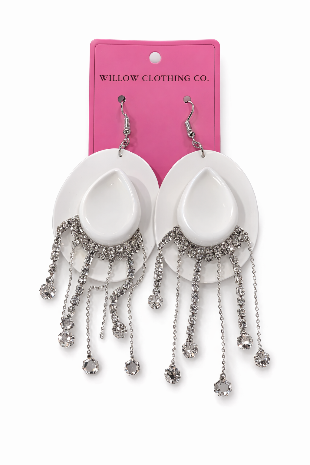 Rhinestone Rodeo Cowgirl Hat Earrings – Western Statement Earrings