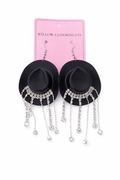 Rhinestone Rodeo Cowgirl Hat Earrings – Western Statement Earrings