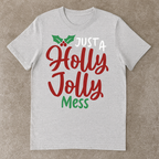 Holly Jolly Mess Bella + Canvas 3001 Christmas Unisex T-Shirt