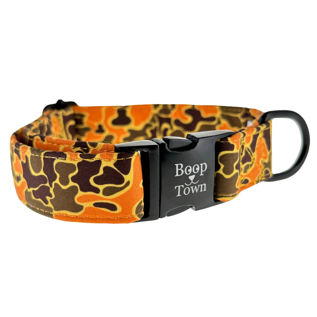 Boop Town Cotton Dog Collar – Adjustable Soft Collar with Gold Hardware