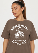 Michael Myers Butcher Shop Graphic Tee – Halloween Horror Shirt