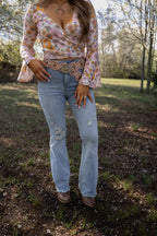Viral Cindy High Rise Tummy Control Destroy Flare Jeans – Distressed Denim