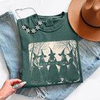 Girls Will Be Girls Comfort Colors graphic T-shirt with a playful Halloween-inspired design for spooky season in Blue Spruce