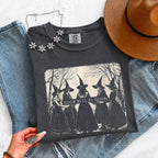 Girls Will Be Girls Comfort Colors graphic T-shirt with a playful Halloween-inspired design for spooky season in Pepper