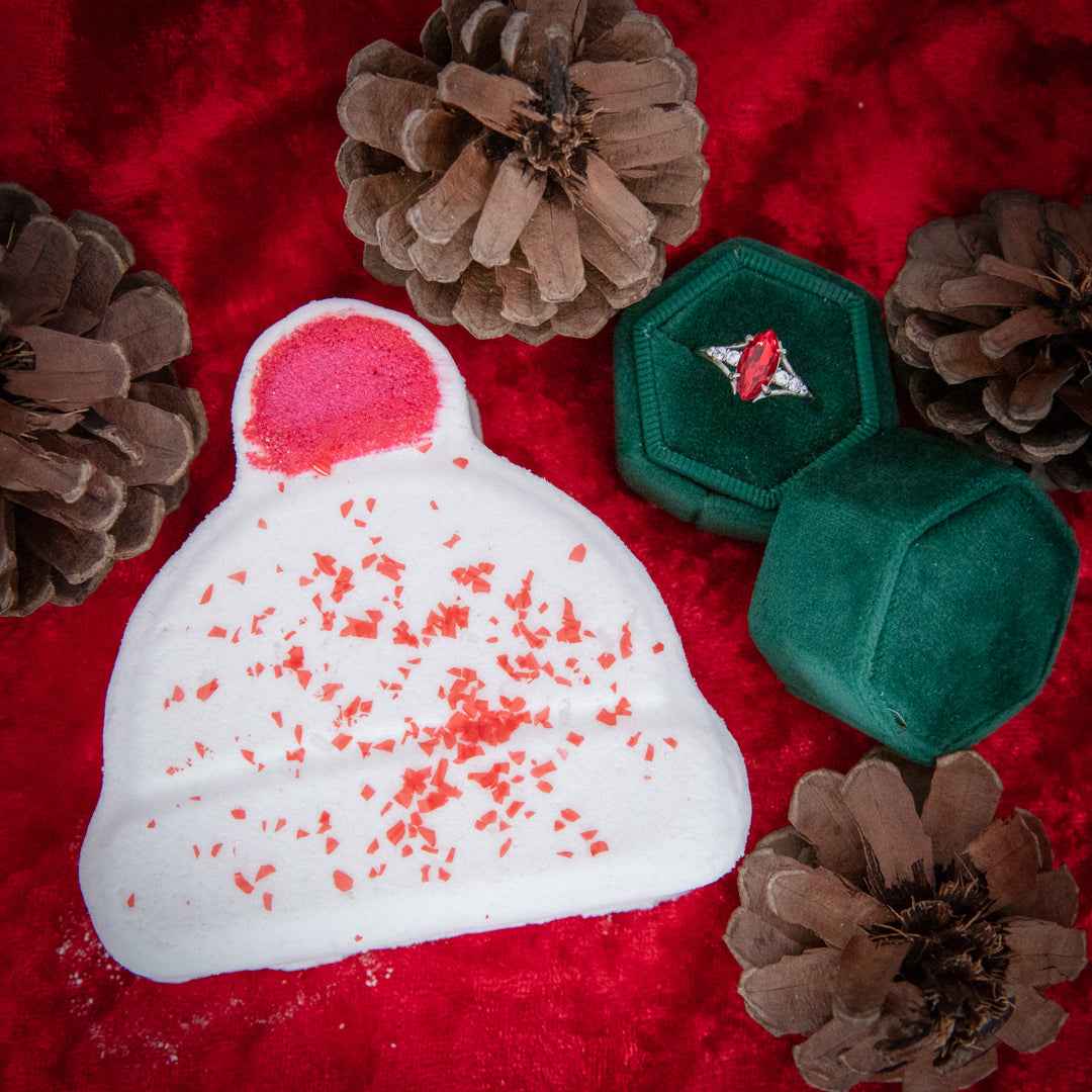 Cozy Hearth Candle & Bath Bomb Gift Set with Hidden Rings | Fragrant Jewels Self-Care Collection