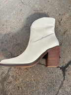Harmony Beige Western Heeled Boots – Pointed Toe Booties