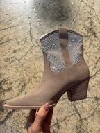 Cannes Pearl Embroidered Ankle Booties – Pointed Western Boots