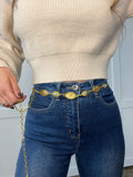 Turquoise Trails Chain Belt in Gold 