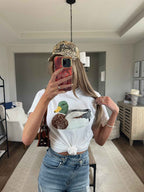 Patch Work Mallard Graphic in White