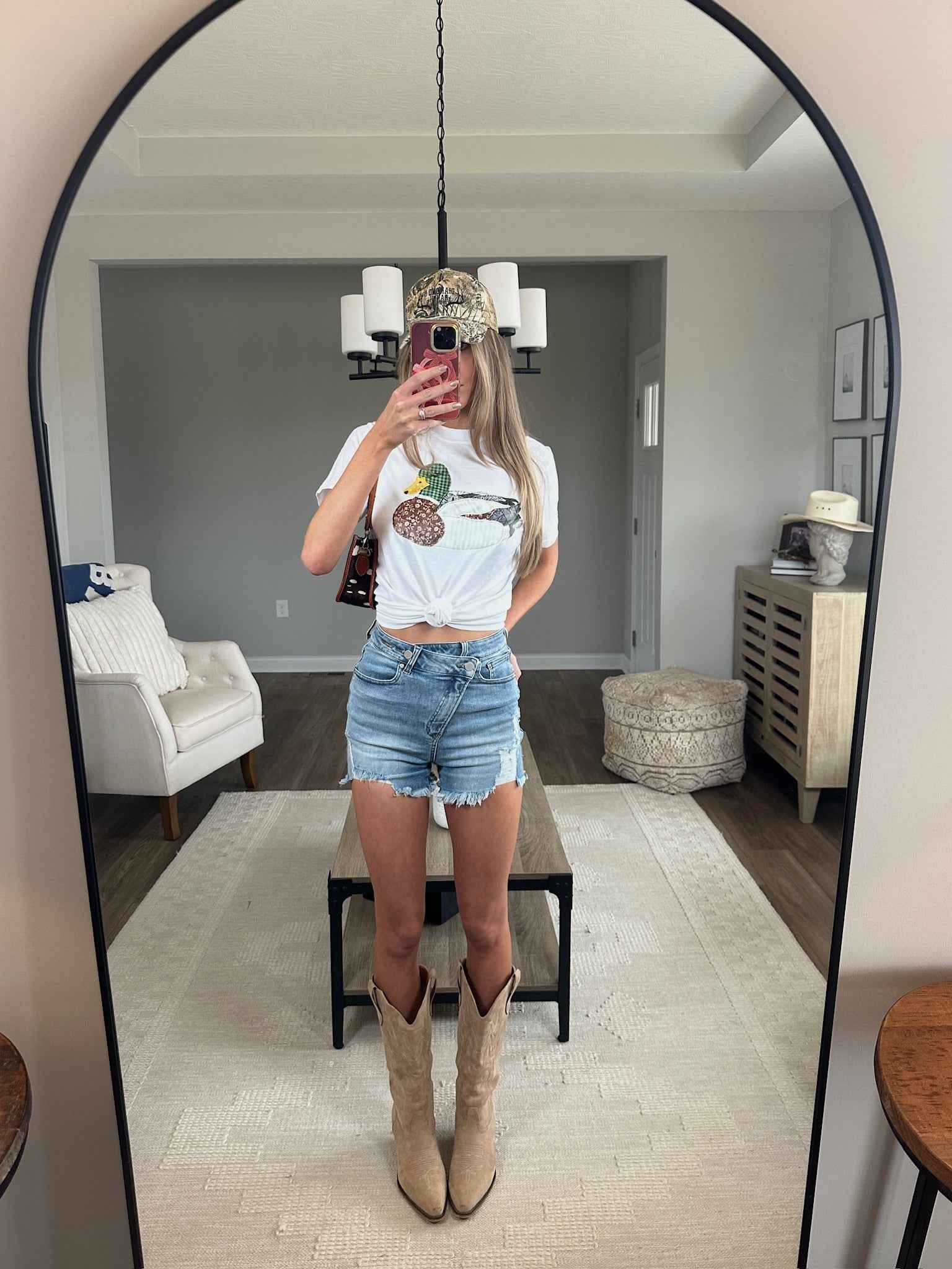 Lindsey Asymmetrical Distressed Shorts Medium Wash