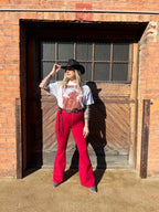 Western Country Roads Concert Bundle – Flare Jeans + Western Tee Outfit