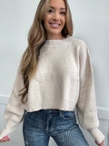 Golden Hour Lantern Sleeve Sweater in Cream