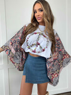 Peace and Love Kantha Styled Top – Boho Layered Patchwork Tee