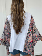 Peace and Love Kantha Styled Top – Boho Layered Patchwork Tee