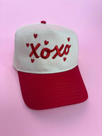 XOXO 3D Trucker Hat in Red/Ivory