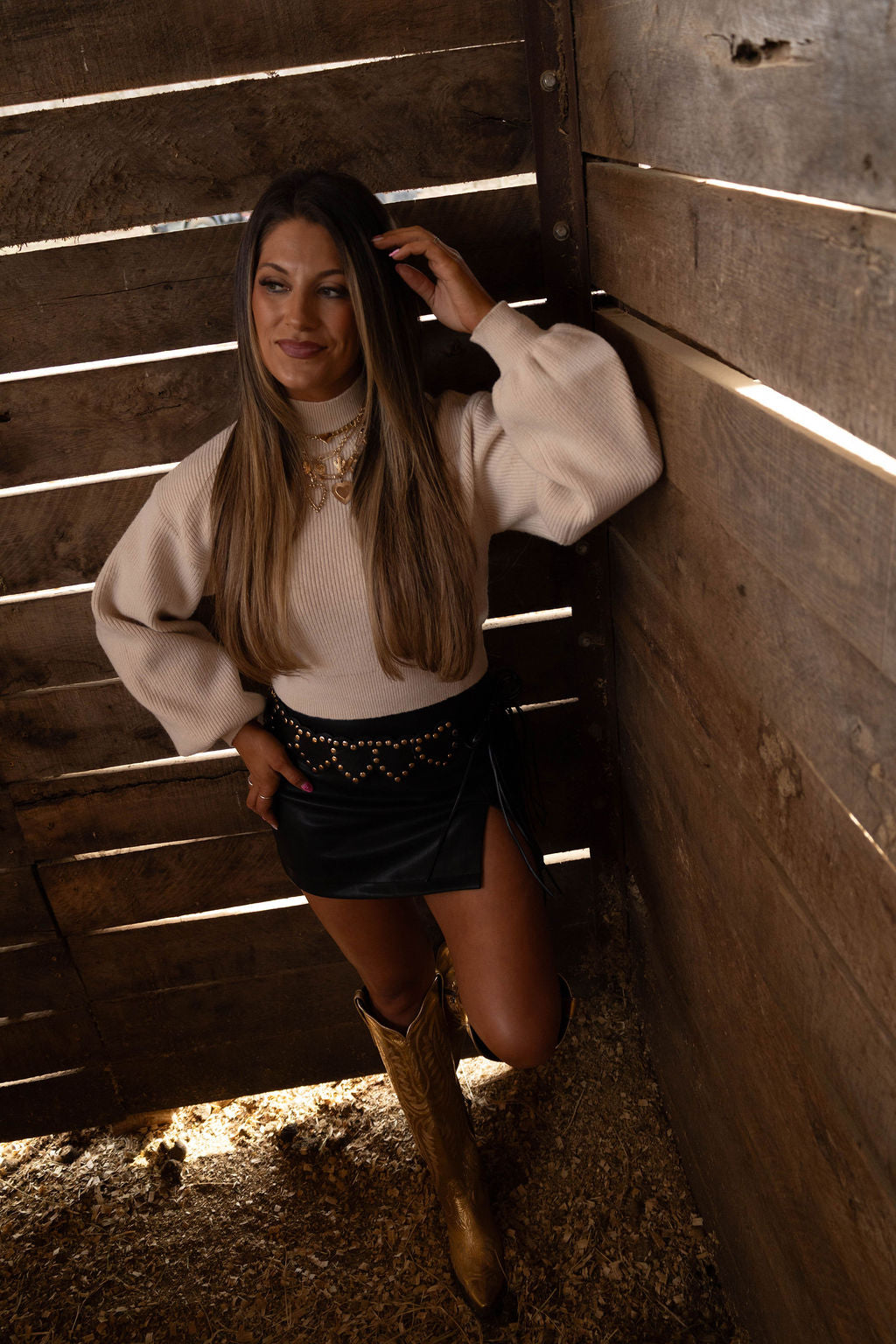 Call It Even Leather Skort – Faux Leather Side Slit Skort